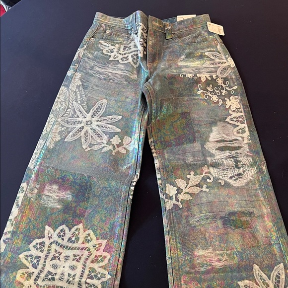 Free People We The Free Iridescent Tinsley Baggy High Rise Jeans- 26 - Picture 3 of 16